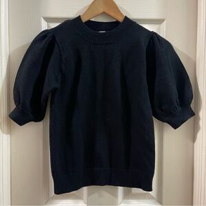 Moth Black Ribbed Knit Sweater